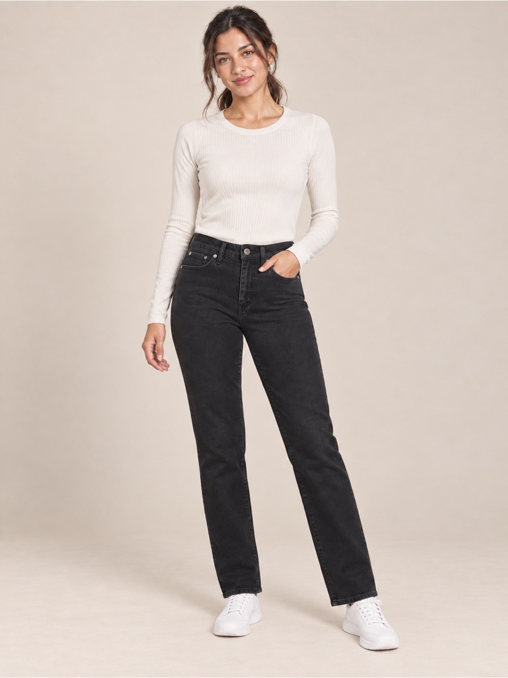 Lauren Ralph Lauren Premier Straight Crop Jeans Women 8 Black
